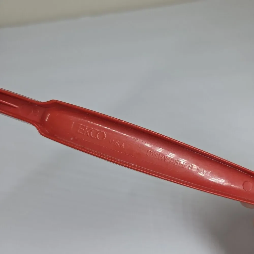 Vtg EKCO Red Slotted Spatula Turner Flipper Plastic Nylon USA Retro